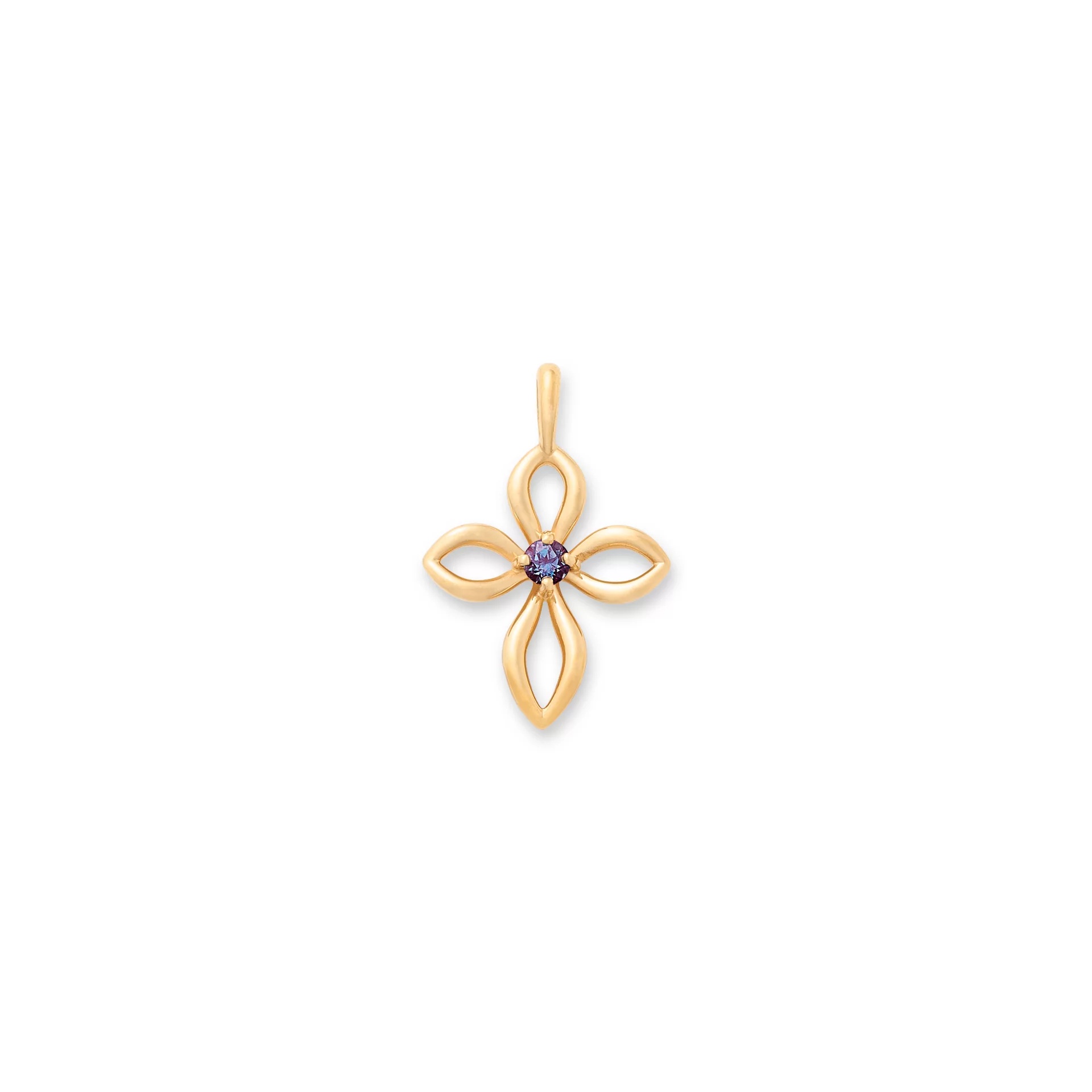 Avery Remembrance Birthstone Cross Pendant