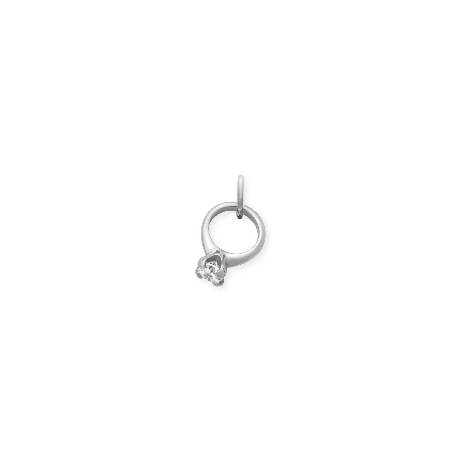 Engagement Ring Charm with Cubic Zirconia
