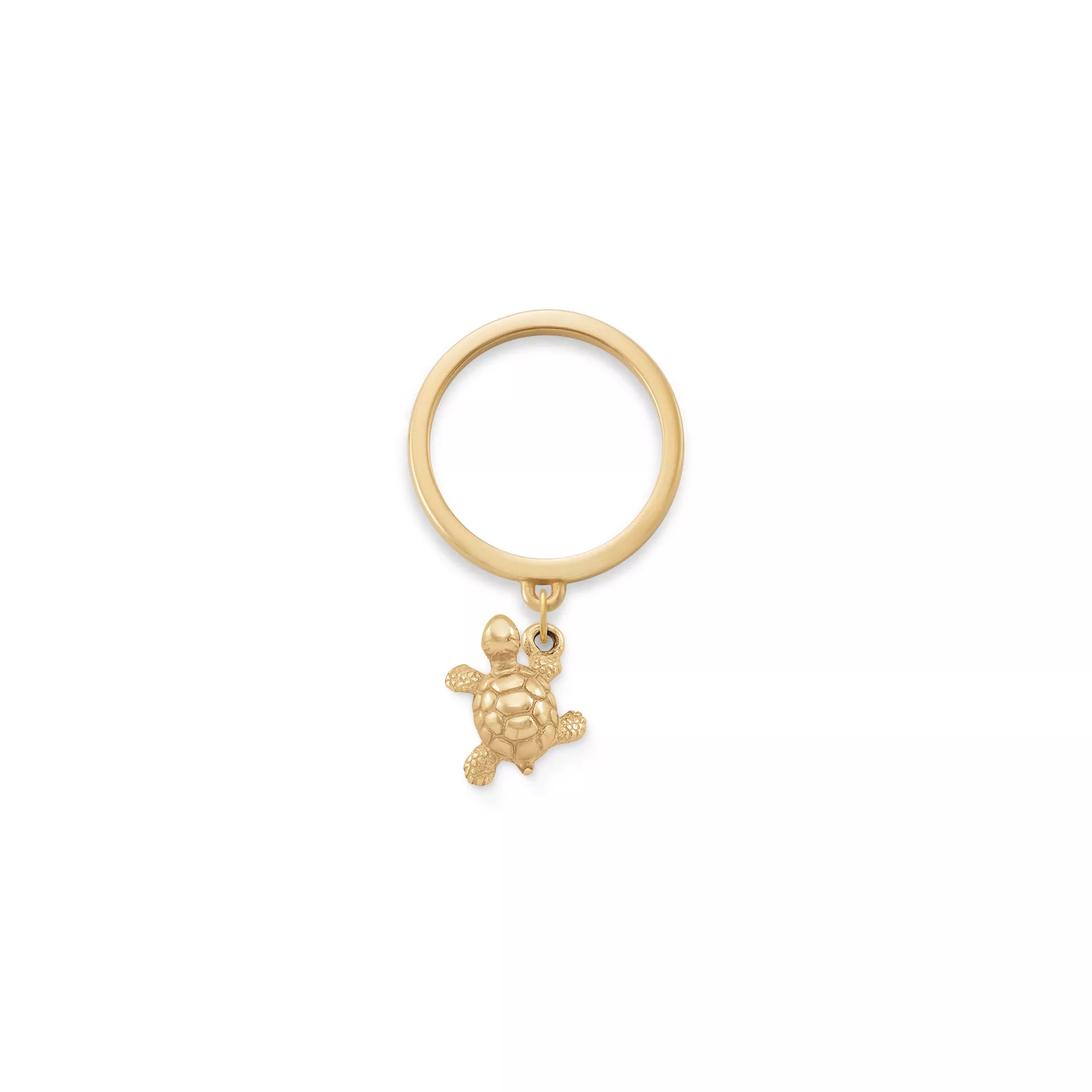 Turtle Charm Dangle Ring