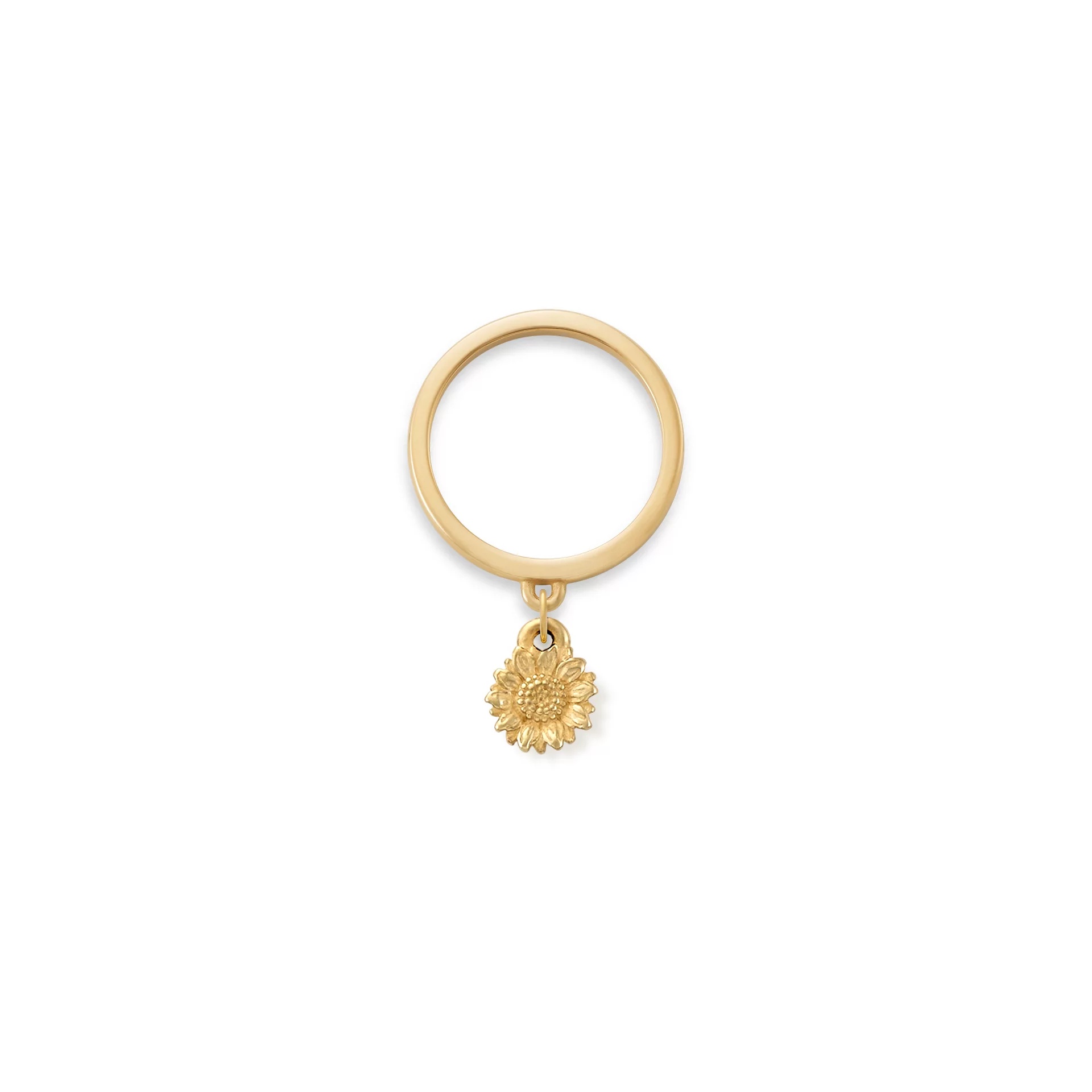 Mini Sunflower Charm Dangle Ring