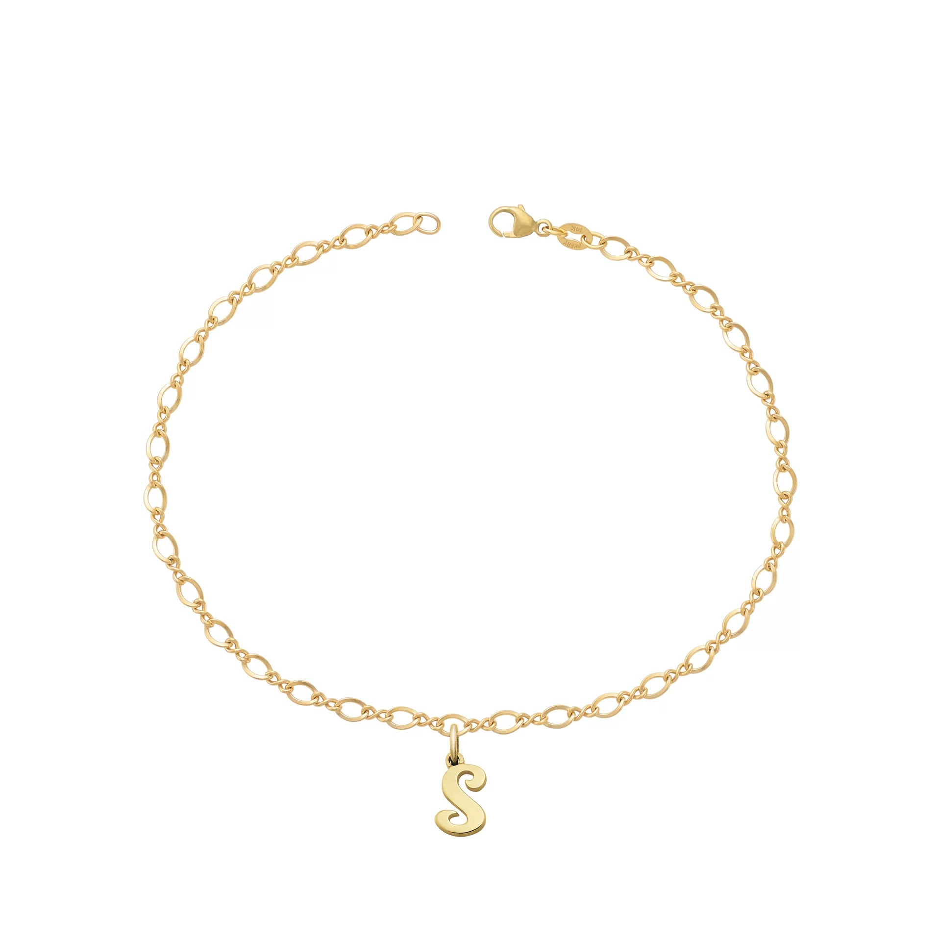 Small Script Initial Anklet