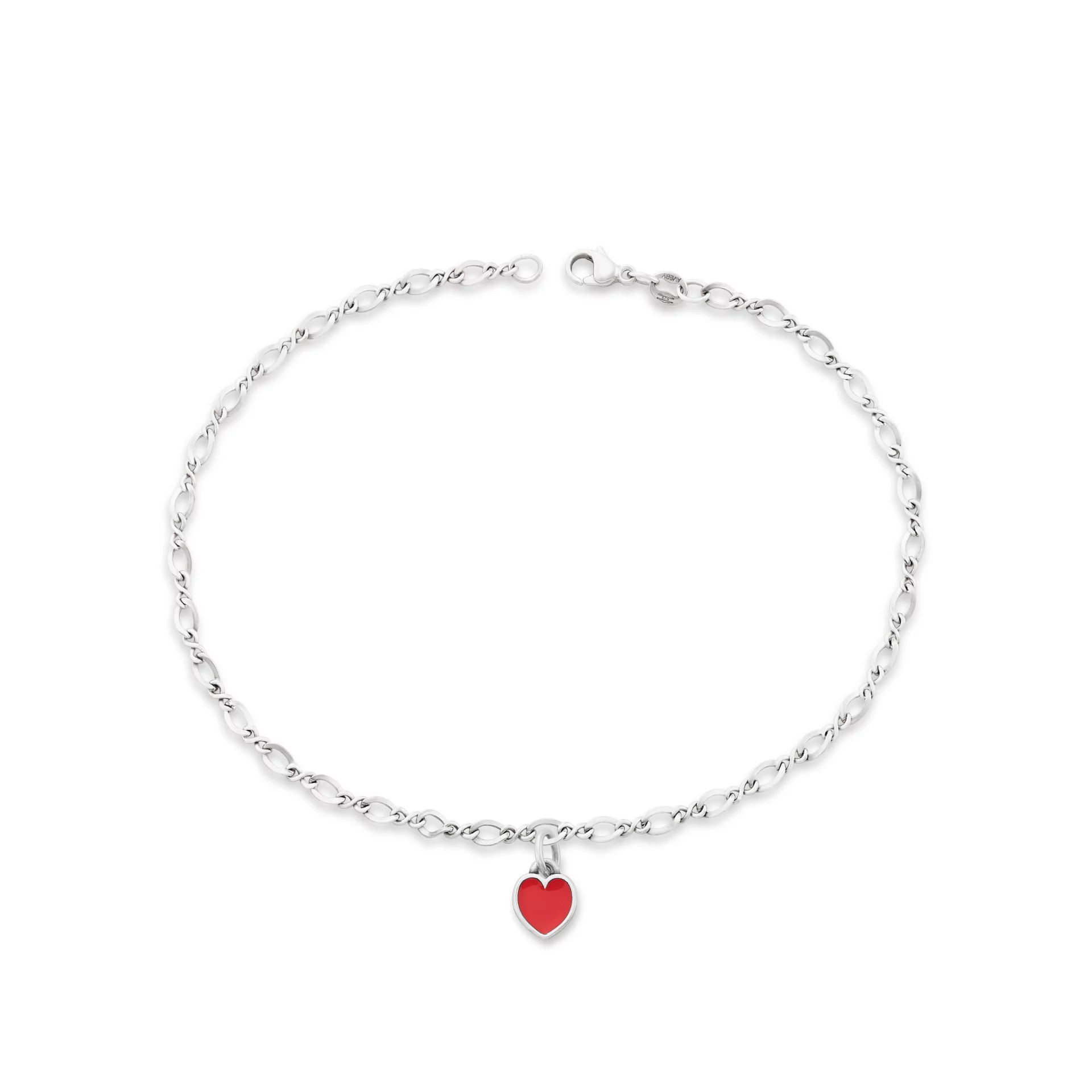 Enamel Connected Hearts Anklet