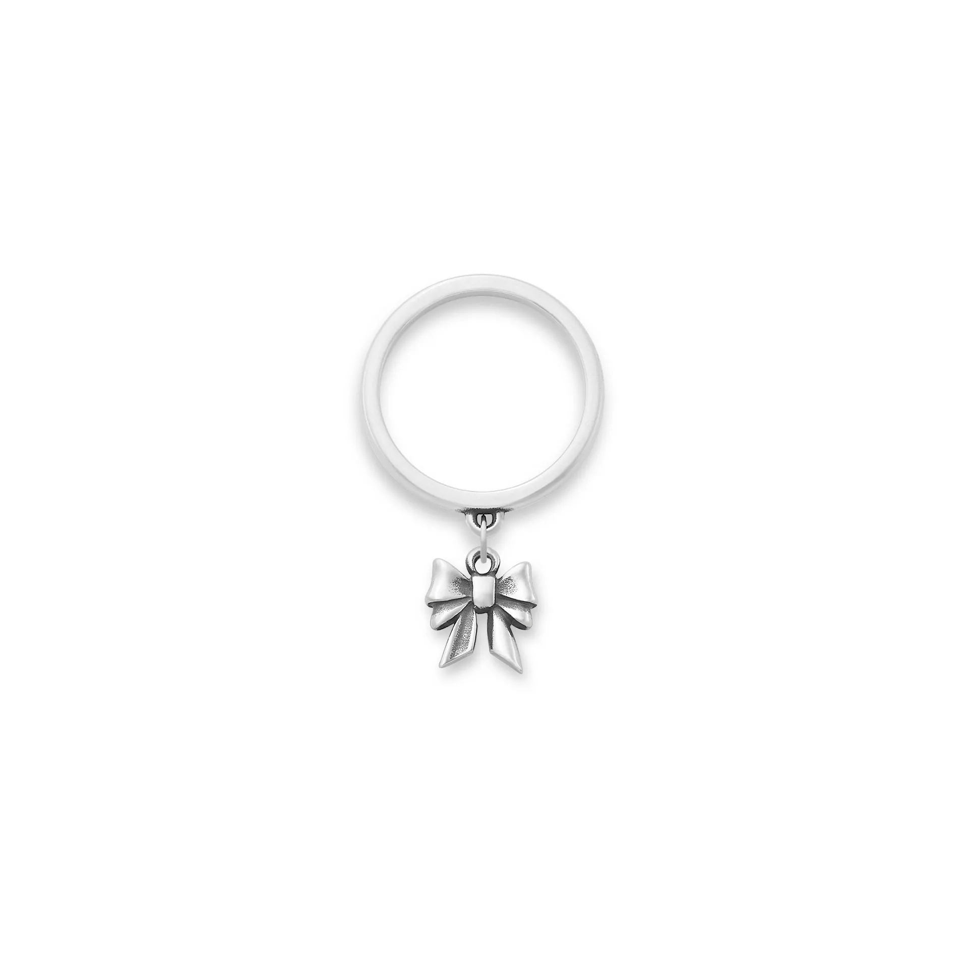 Tiny Bow Charm Dangle Ring