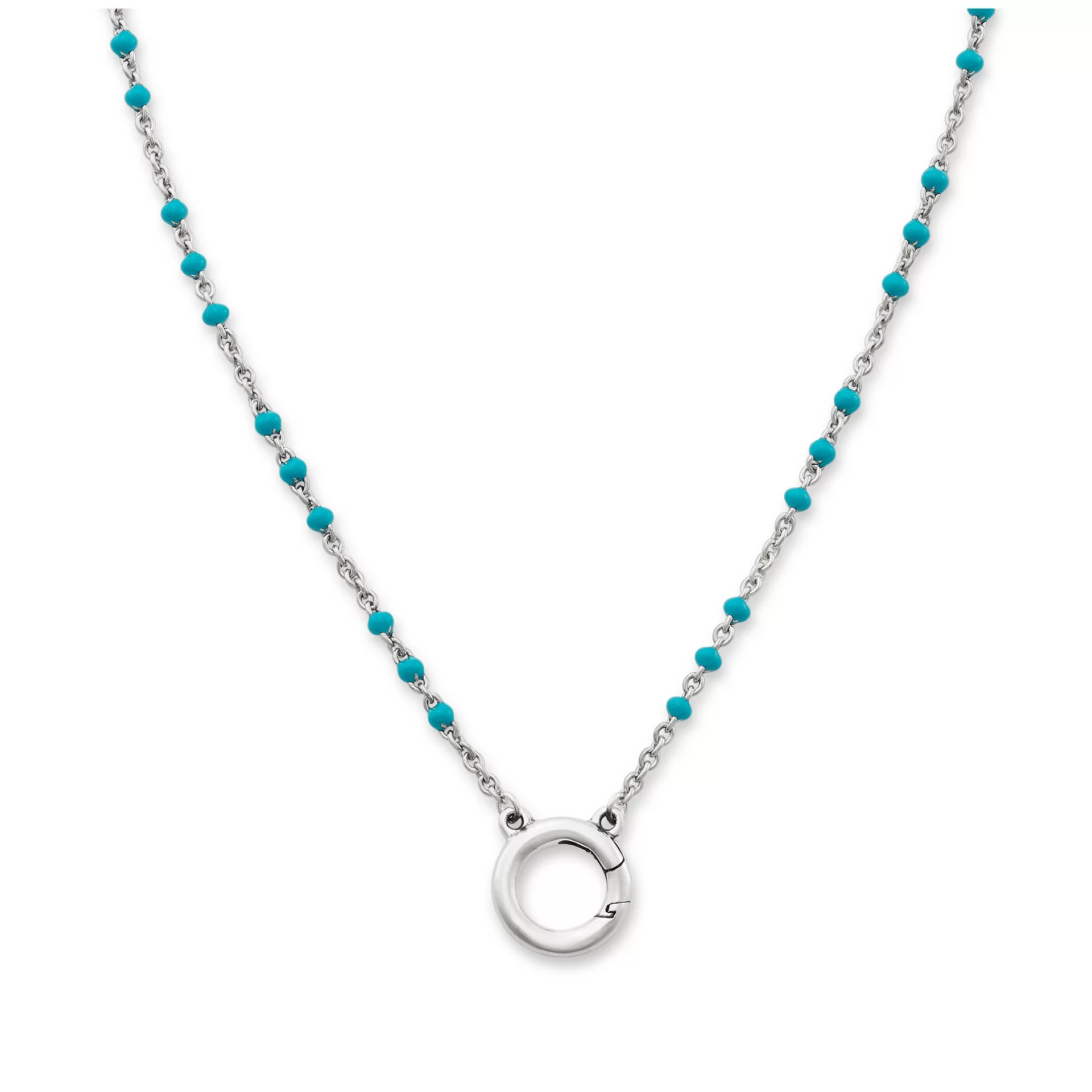 Enamel Beaded Chain Changeable Charm Holder Necklace