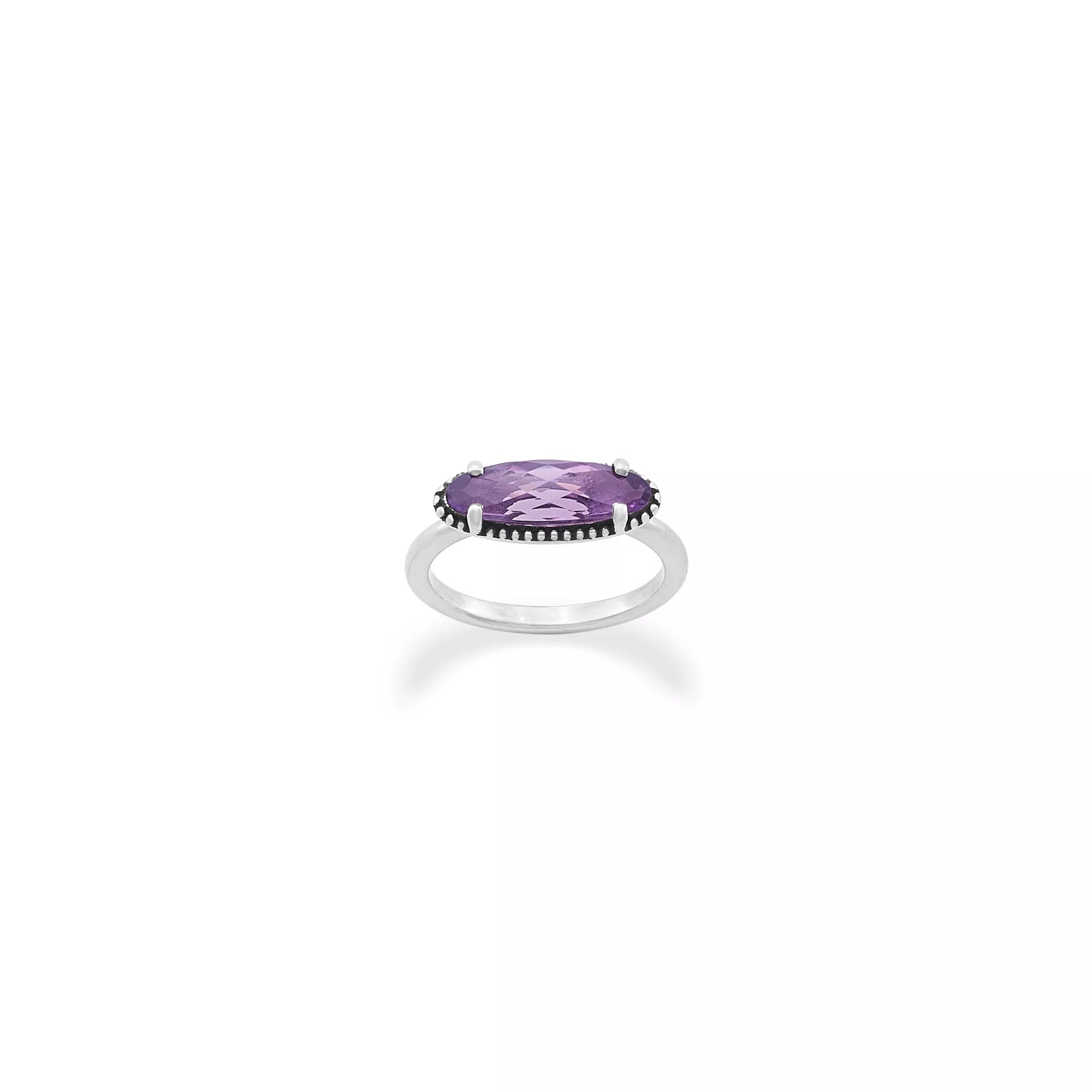 Beaded Horizon Gemstone Ring