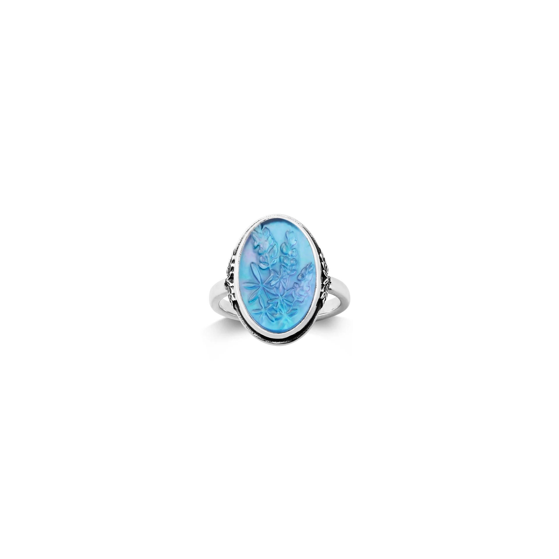 Sculpted Bluebonnet Layered Gemstone Ring